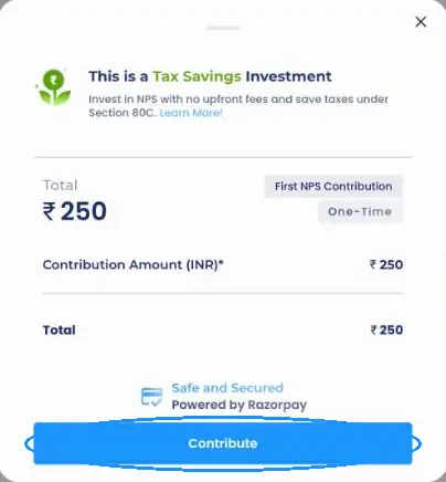 Make the first NPS Vatsalya contribution of Rs 250